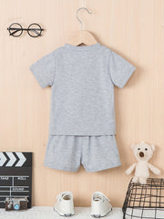 Baby Boy Set Short Sleeve T shirt & Shorts Casual Solid Set