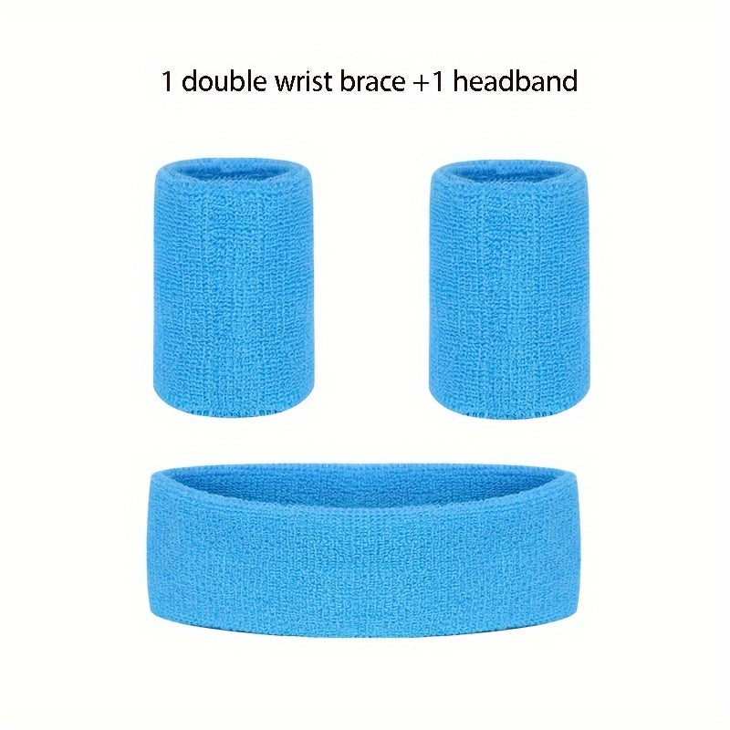 Sports Wrist Guard & Wrist Headband Set for Yoga Fitness Running