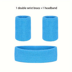 Sports Wrist Guard & Wrist Headband Set for Yoga Fitness Running
