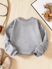 Boo Print Boys Casual Pullover Sweatshirt Crew Neck Tops Kids Clothes