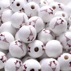 10pcs 15mm Christmas Wooden Beads Snowman Tree Santa Spacer Beads