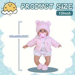 MOXXGFT 33cm Reborn Toddler Doll with Clothes and Pacifier