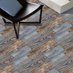 5pcs Wood Pattern Adhesive Floor Tiles 0.7mm PVC Flooring