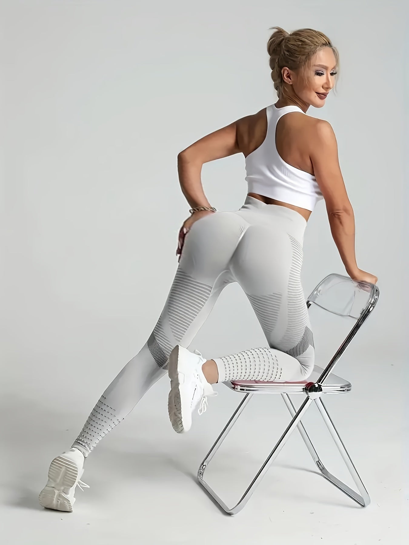 Sporty Yoga Pants High Stretch Slim Fit Hollow Out Leggings