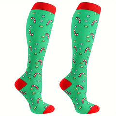 4Pairs Christmas Compression Socks - Circulation Support 20 30mmHg