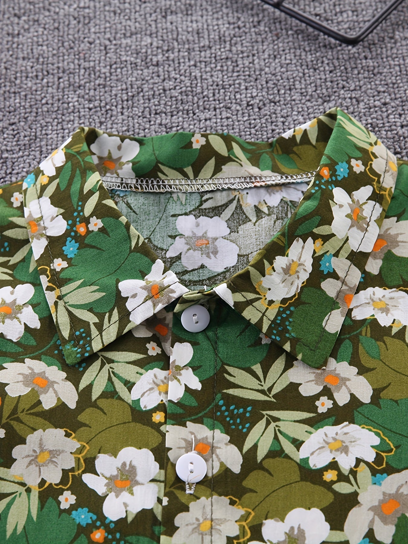 Boys Flower And Leaf Print Casual Outfit Hawaiian Style