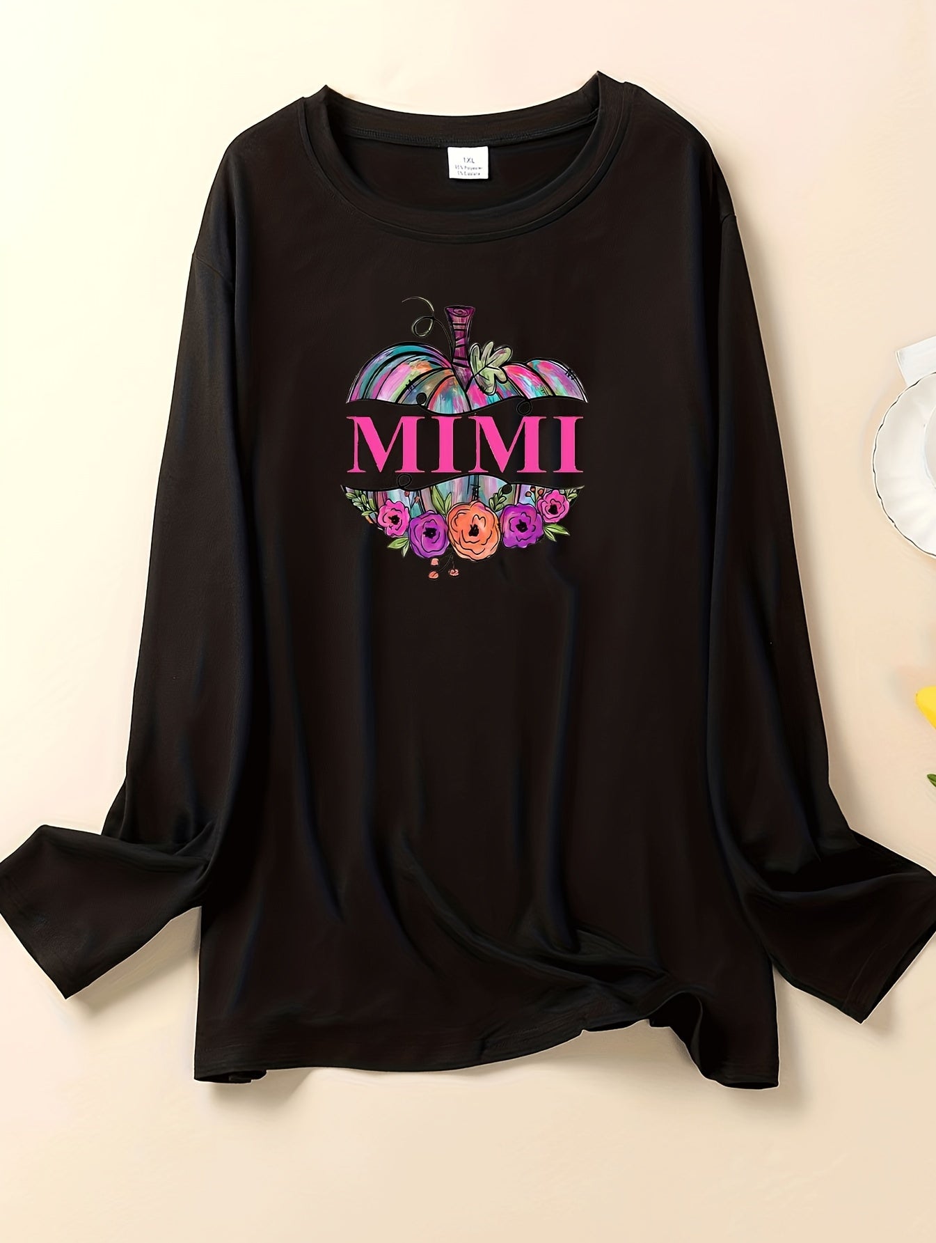 Floral Pumpkin & Letter Print Lounge Top