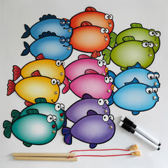 Magnetic Fishing Game Dry Erasable Fish Cards - DIY Sight Words Dolch T