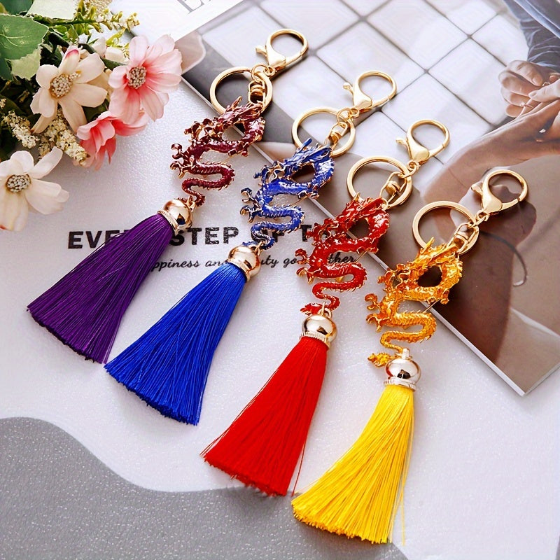 Tassel Lucky Dragon Keychain for Christmas Parties