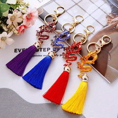 Tassel Lucky Dragon Keychain for Christmas Parties