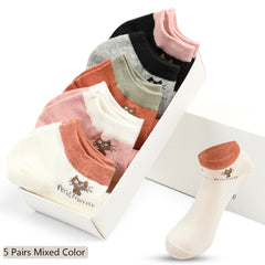 5 Pairs Kitty Ankle Socks Mixed Pack Women's Stockings