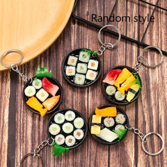 Sushi Seafood Sashimi Lunch Box Keyring Fun Food Keychain Gift
