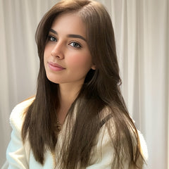 66 cm Long Middle Part Straight Hair Wig Synthetic Fiber Straight Wig for Women
