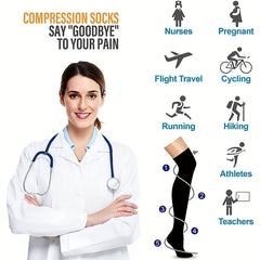 3 Pairs Compression Socks For Women And Men Knee High Compression Sock