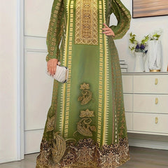 Casual Abaya Dress Women's Plus Paisley Floral & Geometric Print