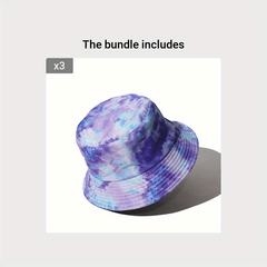 Tie Dye Printed UV Protection Bucket Hat for Outdoor Activities