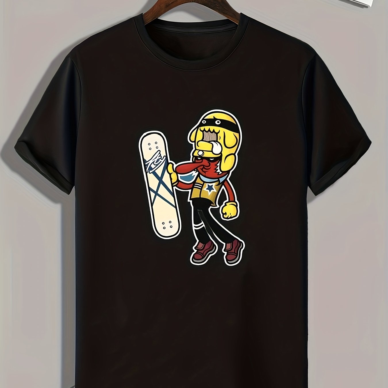 Skateboard Print Men's Graphic T-shirt for Summer