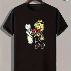 Skateboard Print Men's Graphic T-shirt for Summer