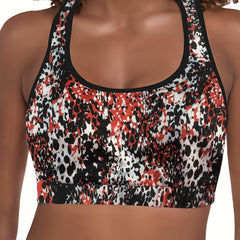 Sports Bra Women's Plus Splash Print Racer Back Breathable