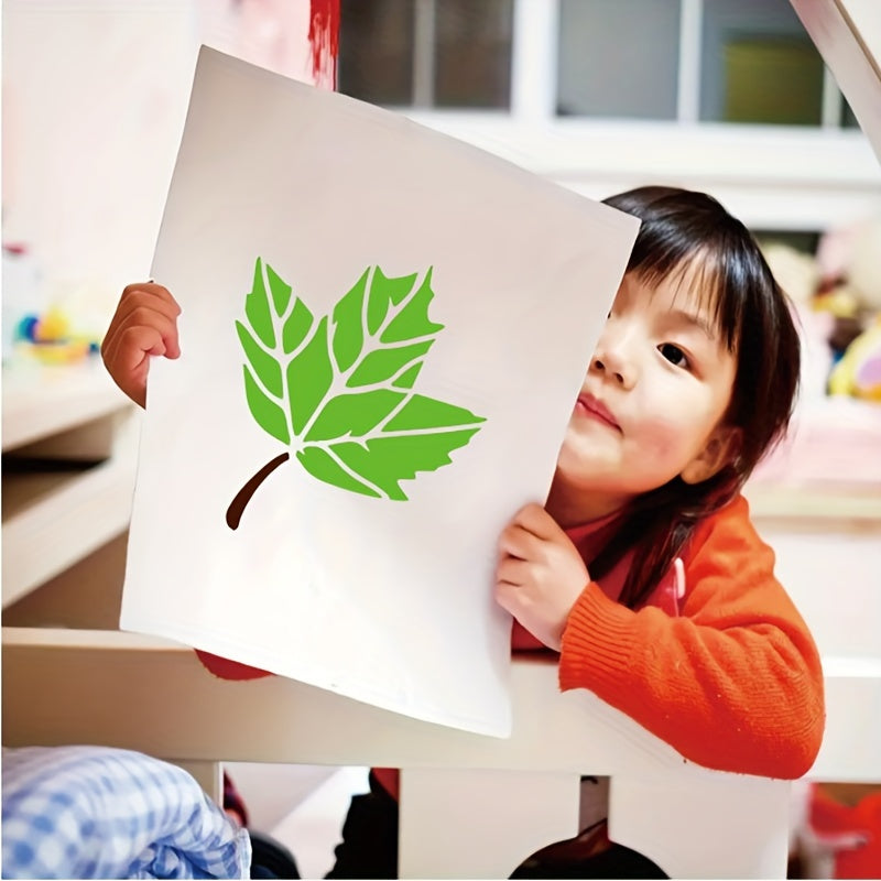 9pcs Leaf Paintings Wooden Templates