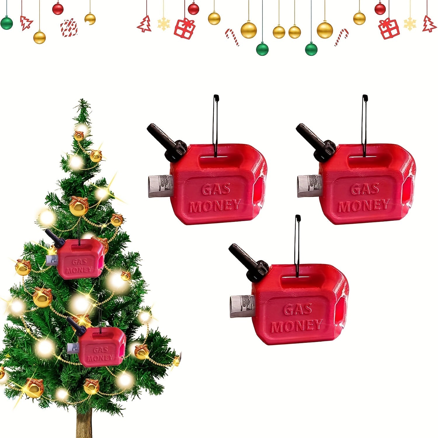 Gas Can Hanging Ornament Funny Gas Money Holder for Christmas Tree