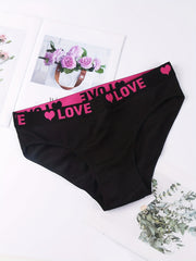 6 Pack Plus Size Romantic Panties Set Women's Plus High Waist