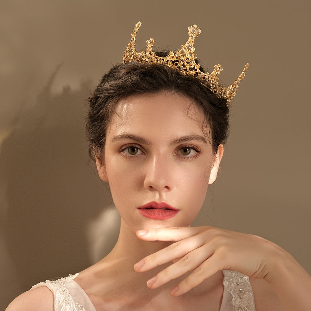 Baroque Alloy Flower Bridal Crown Hairband Headband Princess Tiara Wedding