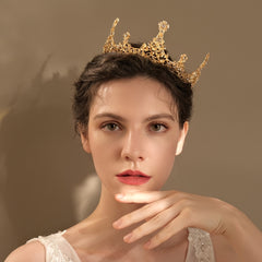 Baroque Alloy Flower Bridal Crown Hairband Headband Princess Tiara Wedding