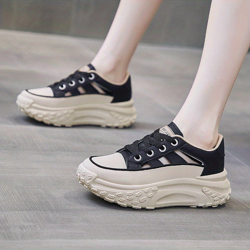 Women's Hollow Out Lace Up Platform Sneakers