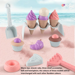 20pcs Kids Beach Sand Print Toys with Storage Backpack