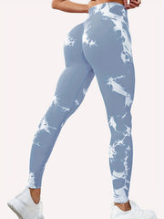 Tie Dye Yoga Leggings High Stretch Seamless High Waist Fitness Pants