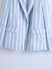 Open Front Lapel Neck Blazer Long Sleeve for Office & Work