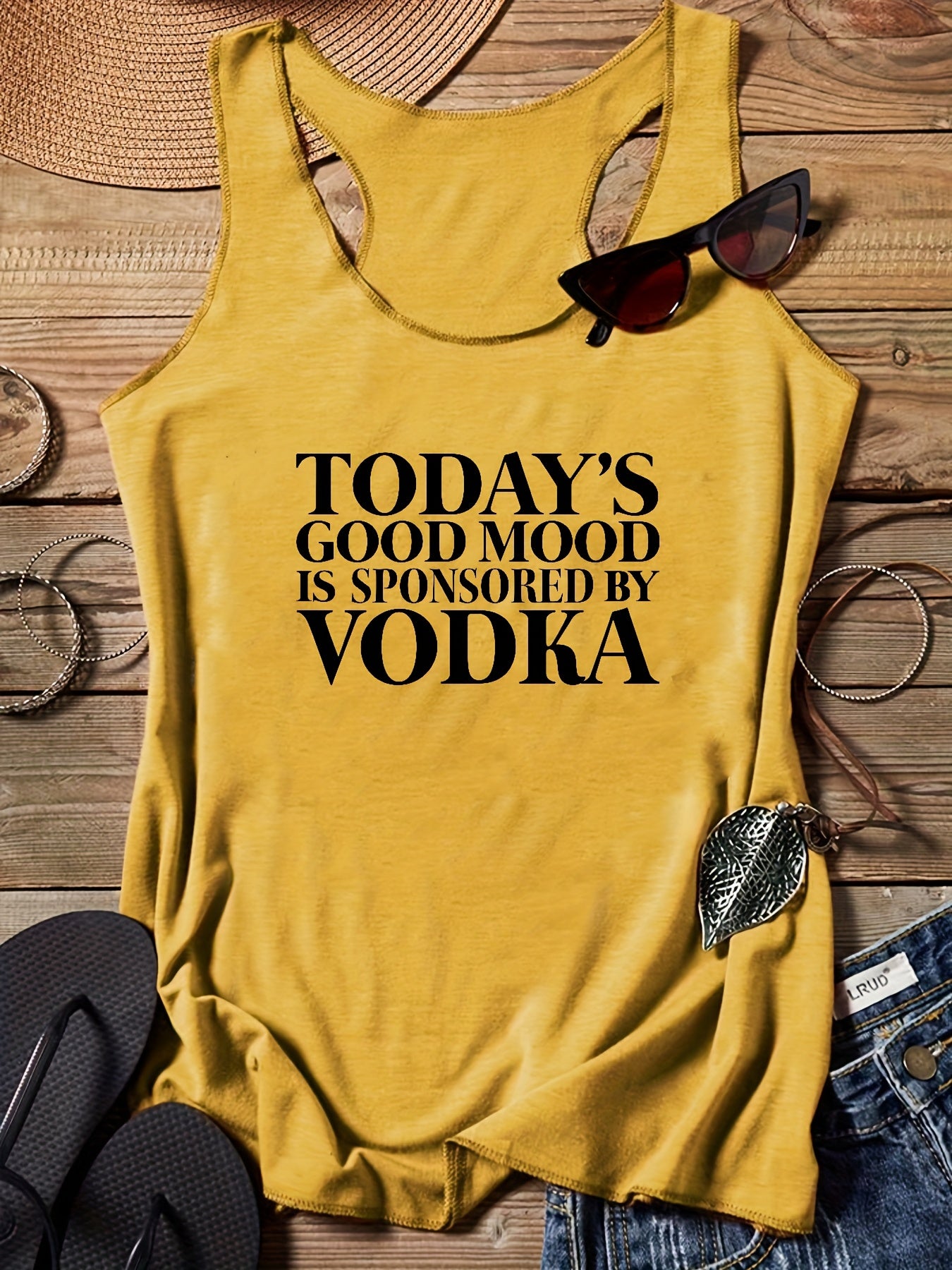 Letter Print Sleeveless Tank Top Racer Back Stretchy Summer Sports Top