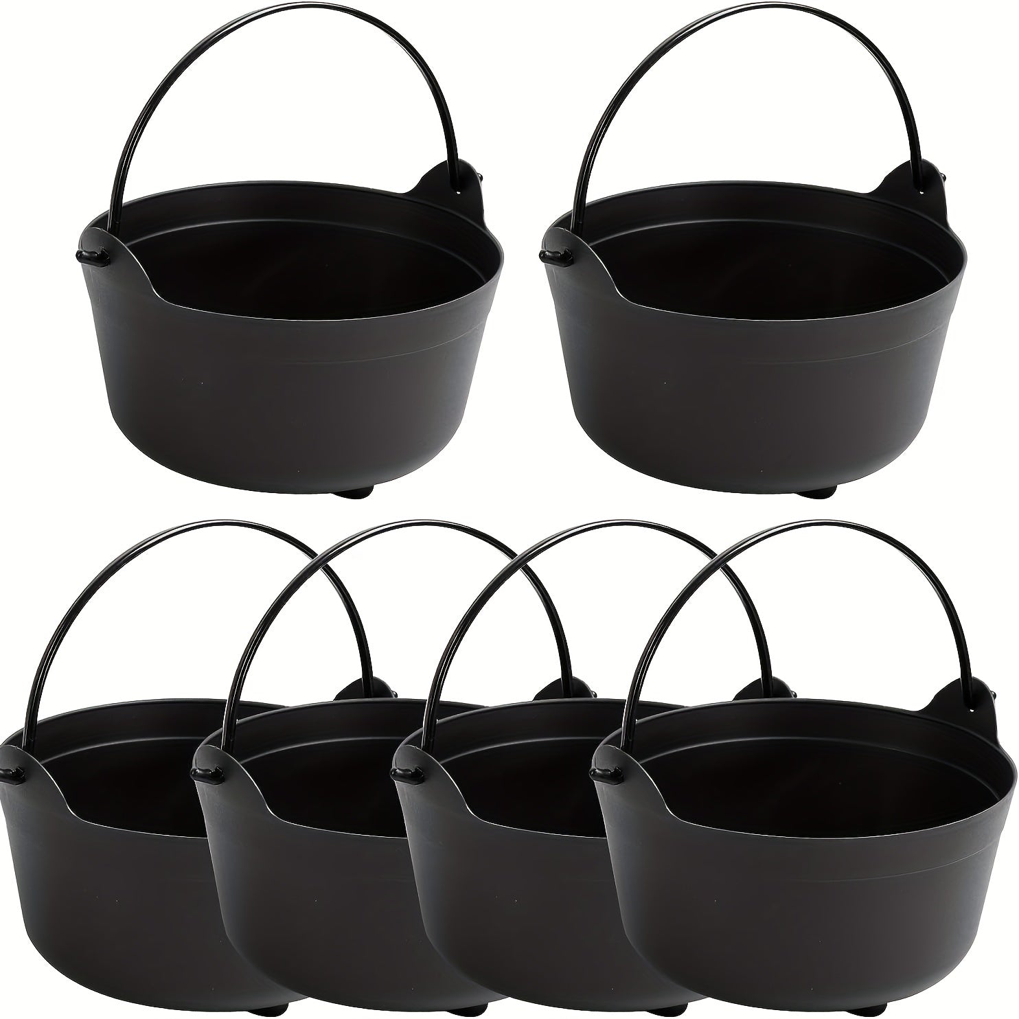 6pcs Halloween Cauldron Candy Buckets Bulk