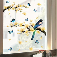 Birds Flowers Window Decal Removable Wall Sticker Self adhesive Office Home