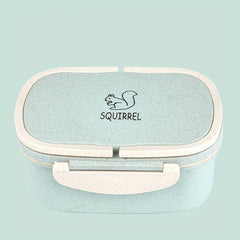 Portable Double Layer Wheat Straw Bento Box - Microwave Safe Insulated Lunch Box