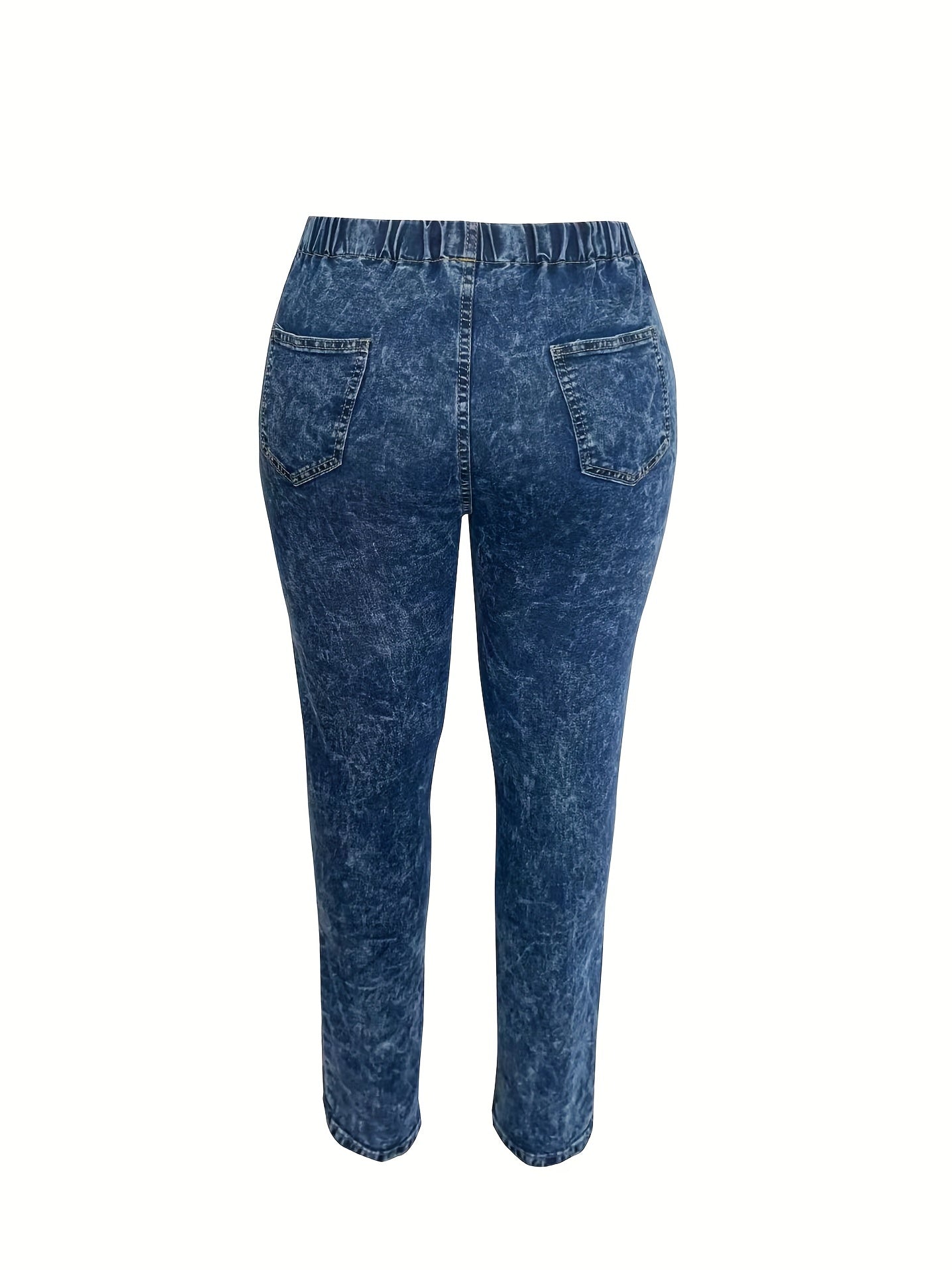 High Waist Slim Fit Washed Jeans