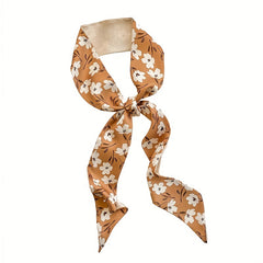 Floral Print Neckerchief Long Skinny Scarf Mother's Gift
