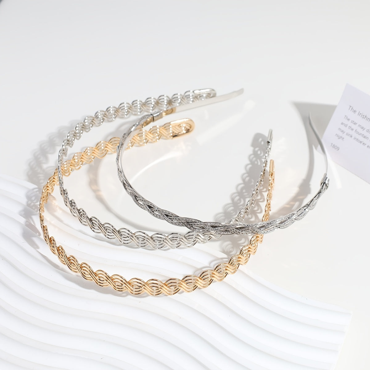 Metal Headband Thin Hairband Alloy Layer Golden Silver Hair Accessories