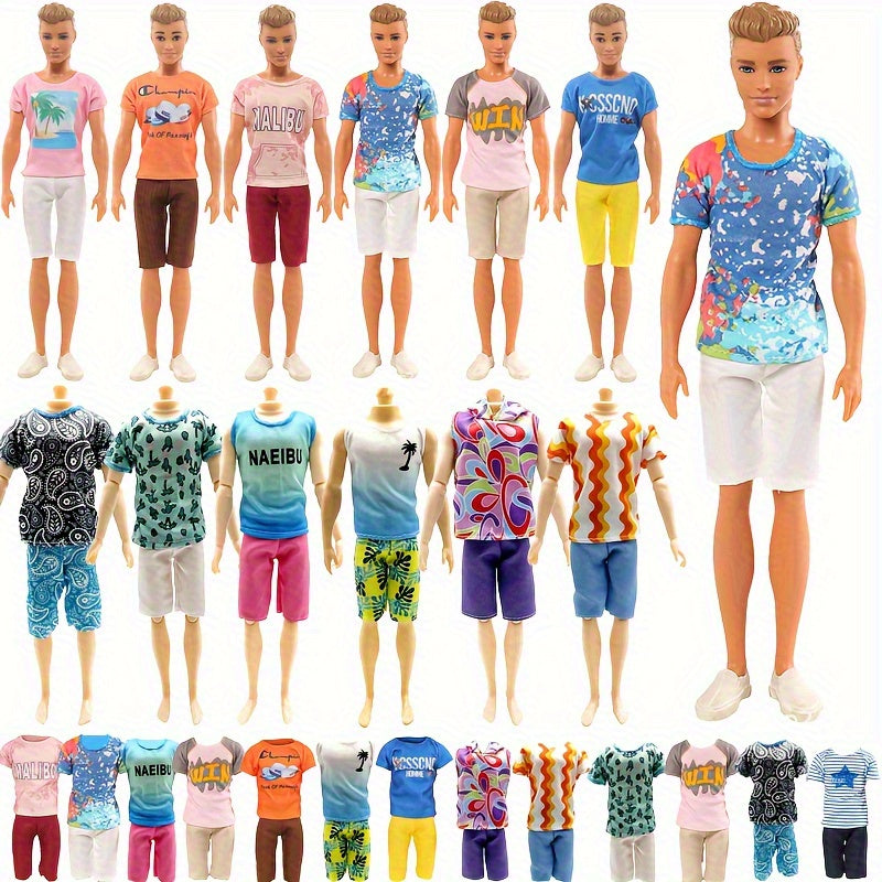 10pcs 11.8in Male Doll Clothing Set Christmas Party Outfits