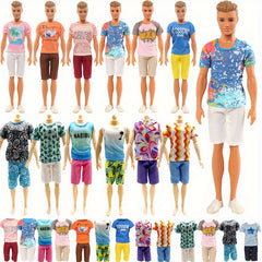 10pcs 11.8in Male Doll Clothing Set Christmas Party Outfits