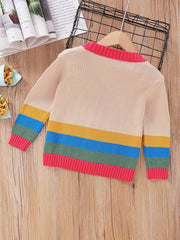 Striped Knitted Girls Sweater Pullover - Fall Winter Casual