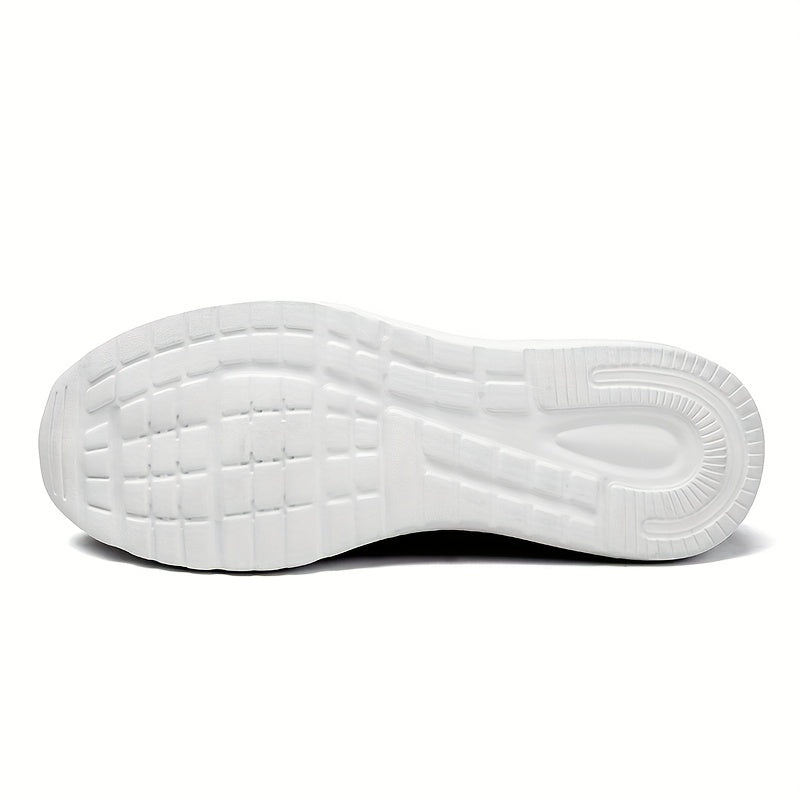 Men's Lace Up Solid Sneakers Lightweight Fabric Breathable Running Shoes