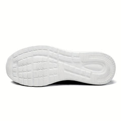 Men's Lace Up Solid Sneakers Lightweight Fabric Breathable Running Shoes