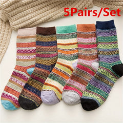 5 Pairs Winter Warm Knit Boot Socks for Men Women