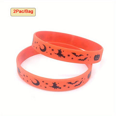 2pcs Halloween Silicone Bracelet Waterproof Rubber Wristband