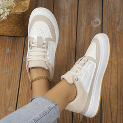 Women's Colorblock Casual Sneakers Low Round Toe Non slip Lightweight Shoes