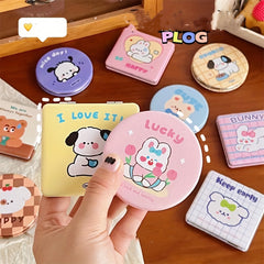 Animal & Letter Pattern Makeup Mirror Double Side Folding Vanity Mirror