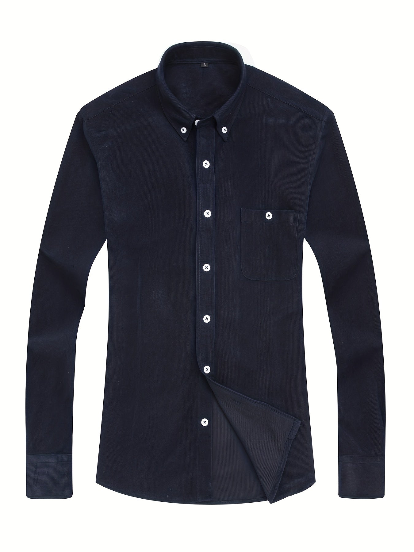 Men's Casual Button Up Long Sleeve Shirt With Chest Pocket