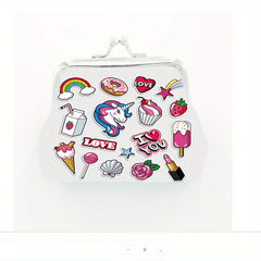 Cartoon Unicorn Graphic Coin Purse Wallet Portable Bag for Girls